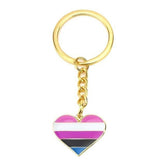 Genderfluid Pride Heart Keychain
